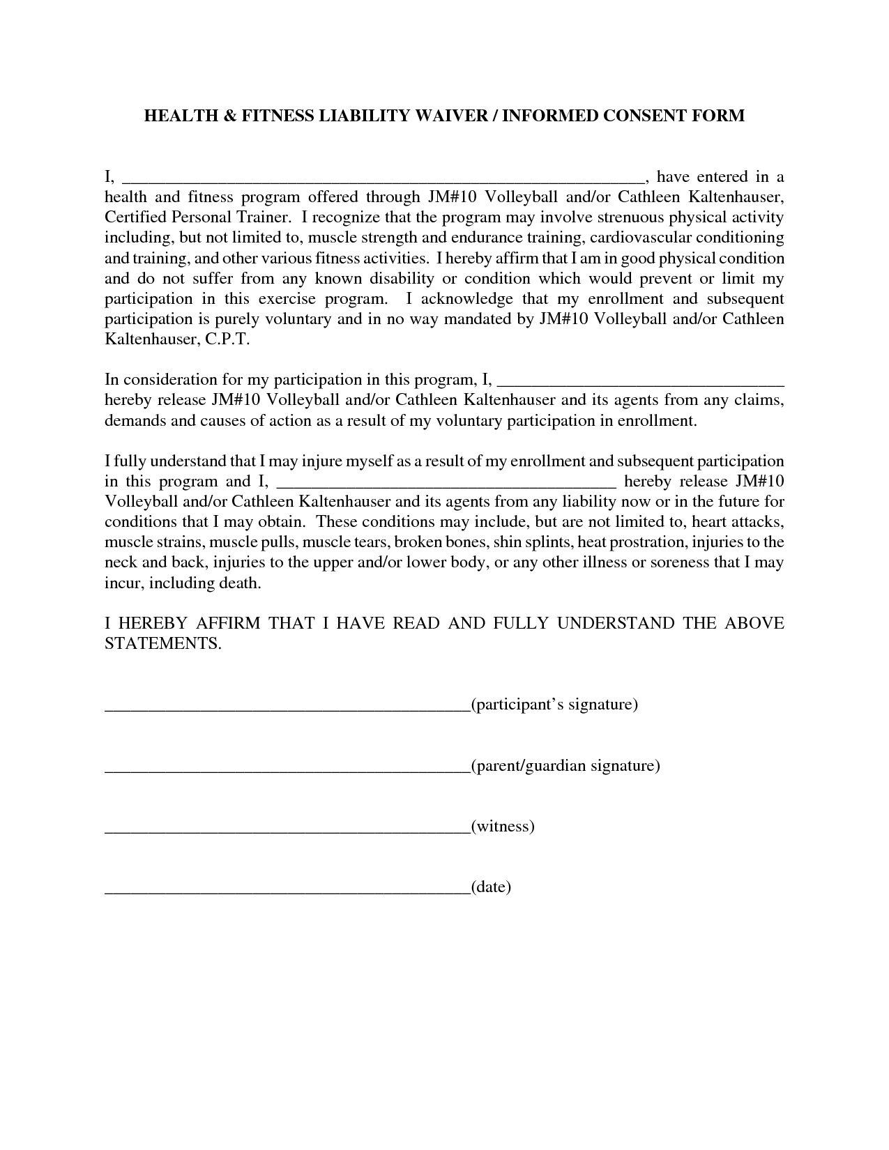 personal injury waiver form The Story Of Personal Injury