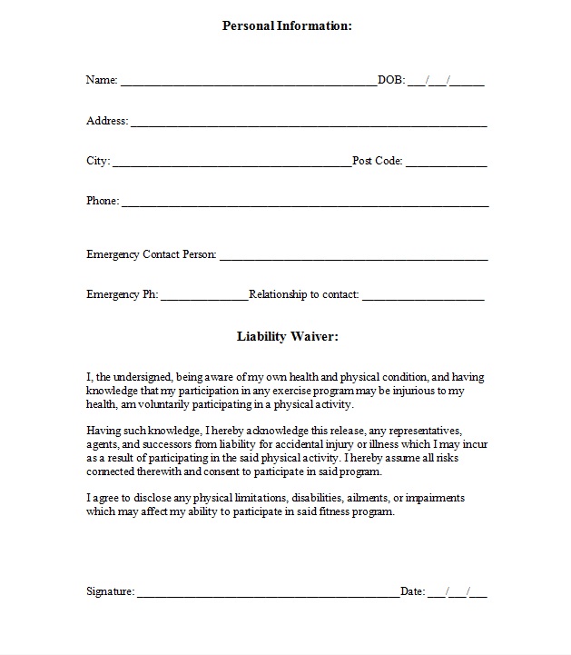 11+ Liability Waiver Form Templates   PDF, DOC | Free & Premium 