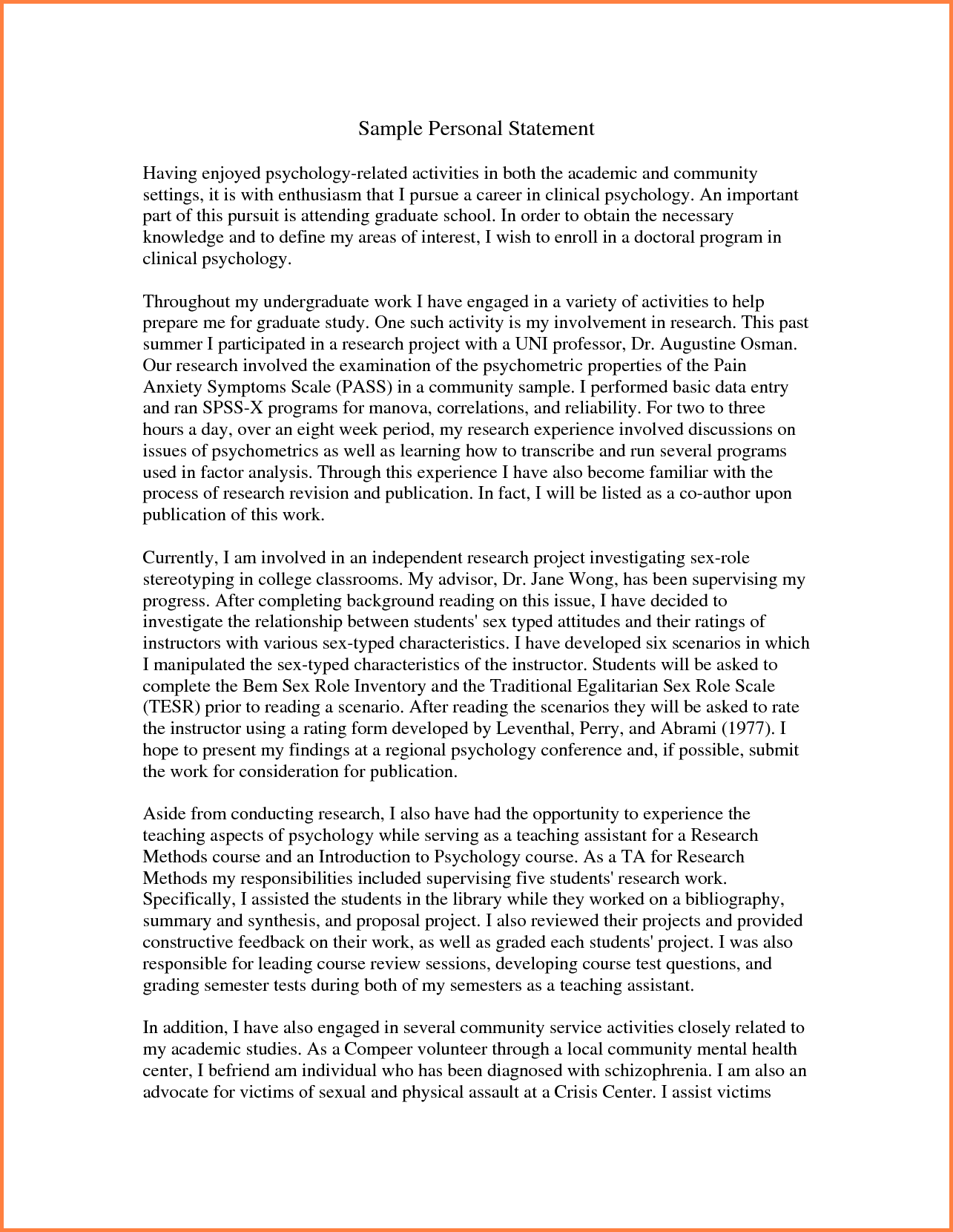 5+ examples of personal statements for graduate school | Bank 5+ examples of personal statements for graduate school | Bank