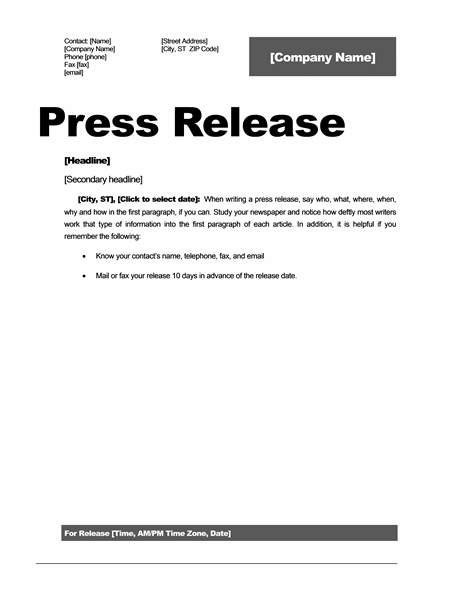 press release word template   Roho.4senses.co