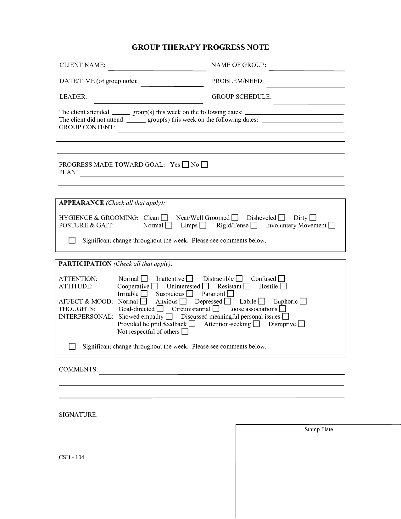 Therapy Progress Note Template | Counseling: DAP Notes | Pinterest 