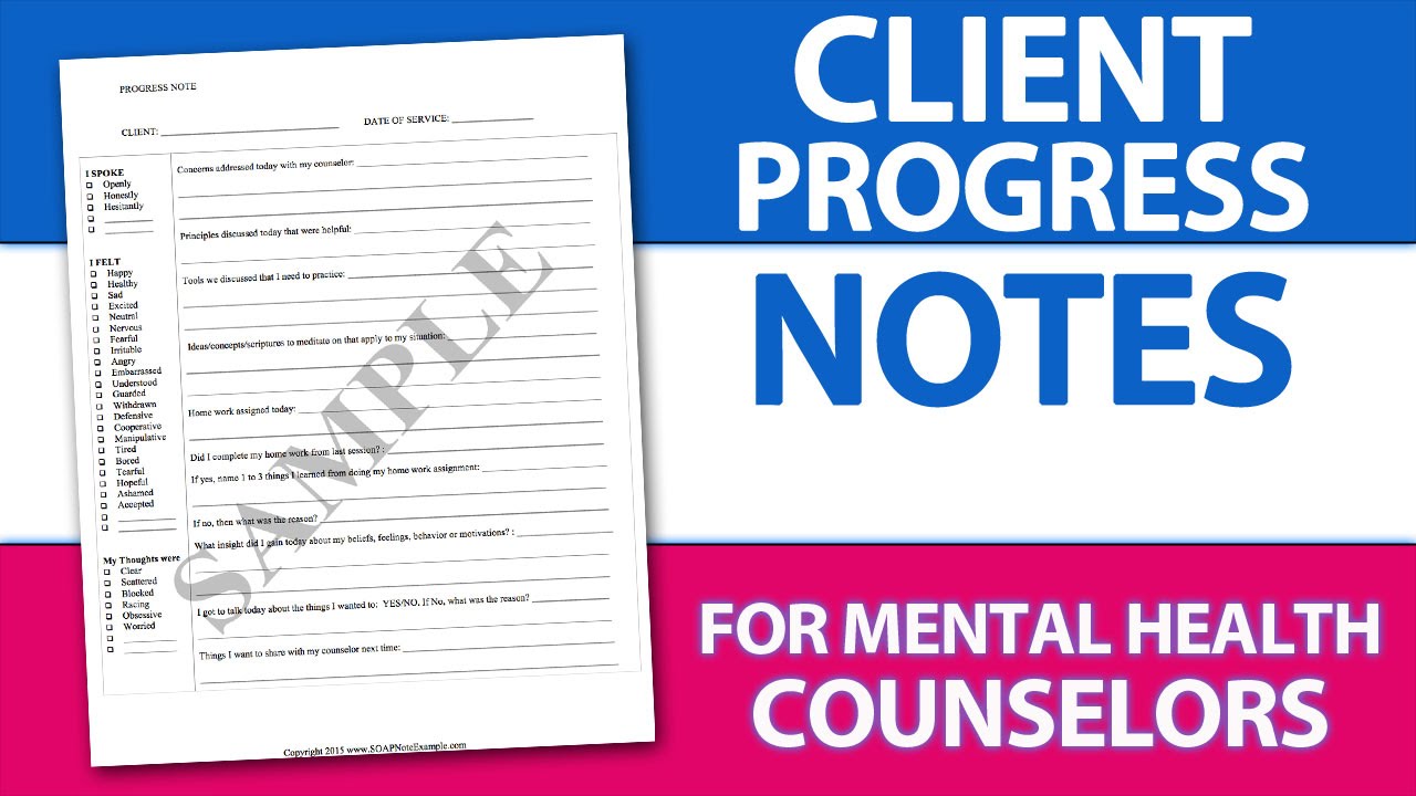 Easy Client Progress Note Template Tip For Mental Health 
