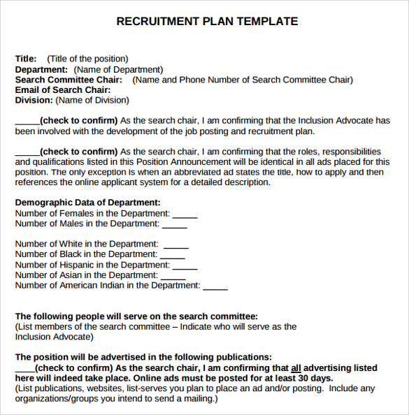 Recruitment Plan Template. Page Recruitment Strategies Recruitment 