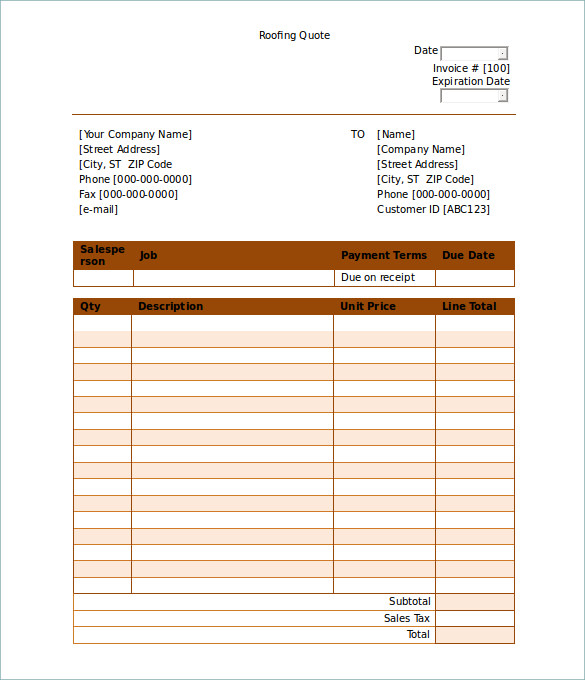 11+ Roofing Estimate Templates   PDF, DOC | Free & Premium Templates
