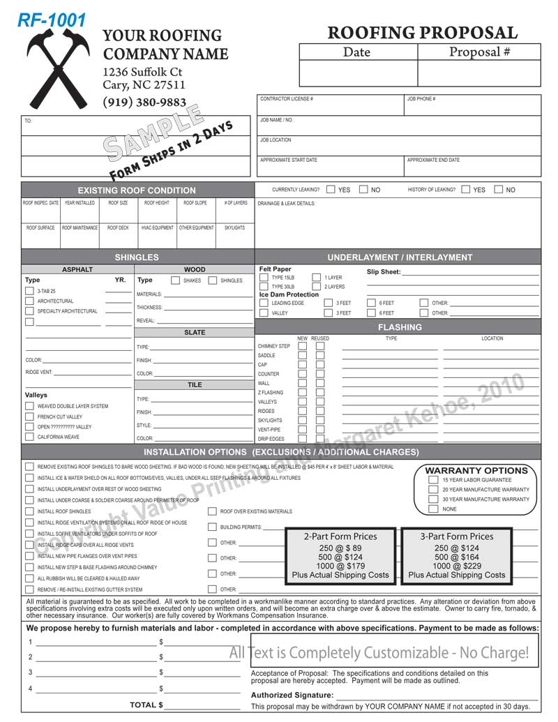 roofing estimate form   Dorit.mercatodos.co