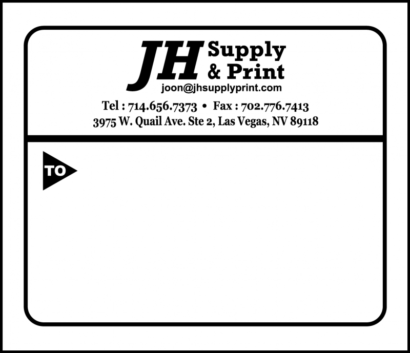 JH Supply & Print   Sample Shipping Labels