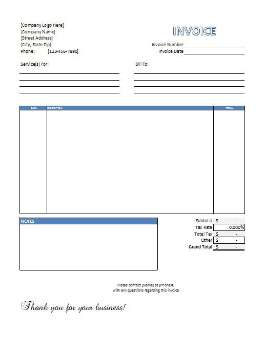 Excel Service Invoice Template Free Download Free Download Invoice 