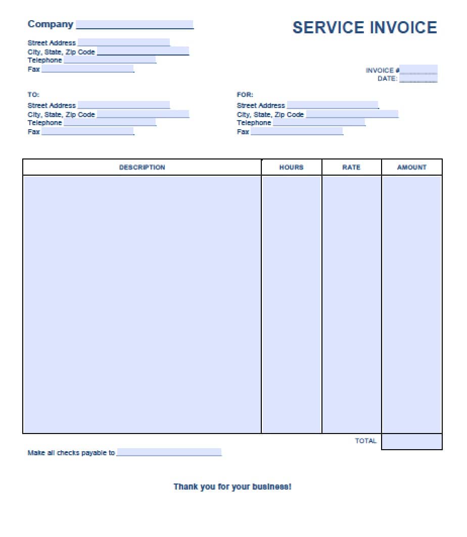 Free Service Invoice Template | Excel | PDF | Word (.doc)
