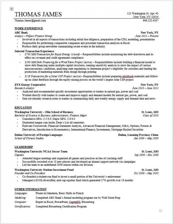 WSO Hedge Fund Resume Template for Professionals with Deal 