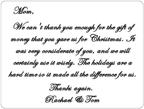 11+ Money/Cash Gift Thank You Note Templates & Wording Ideas