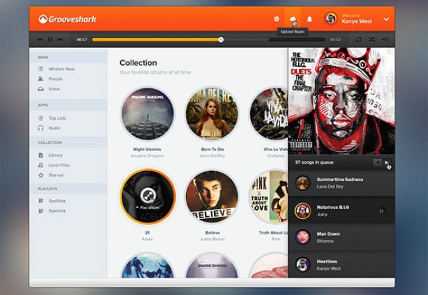 Music player user interface template PSD PSD file | Free Download