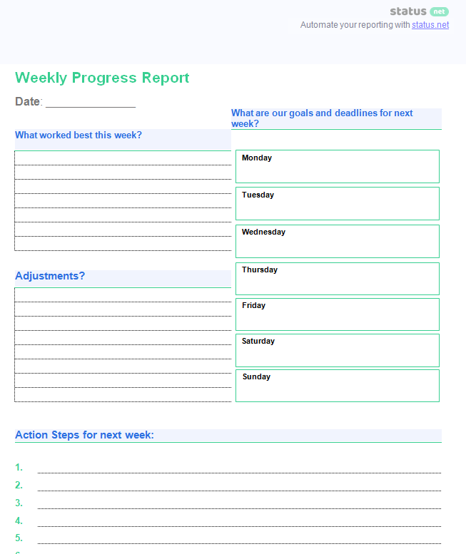 6 Awesome Weekly Status Report Templates | Free Download