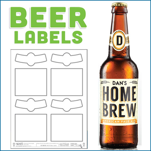Blank Beer Labels, Water Resistant, Peel Off With Easy