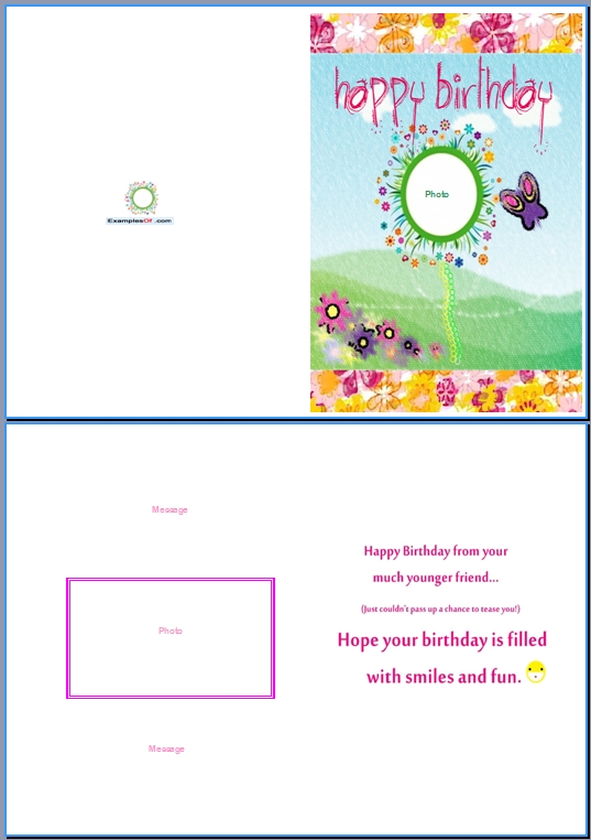 Word Birthday Card Template   Findmesomewifi.com