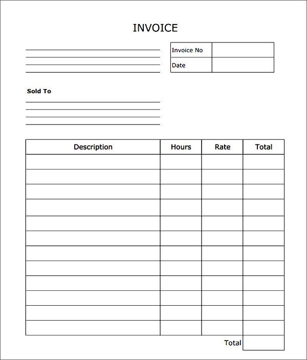 Blank Invoice Blank Invoice Form Free Printable Invoice Template 