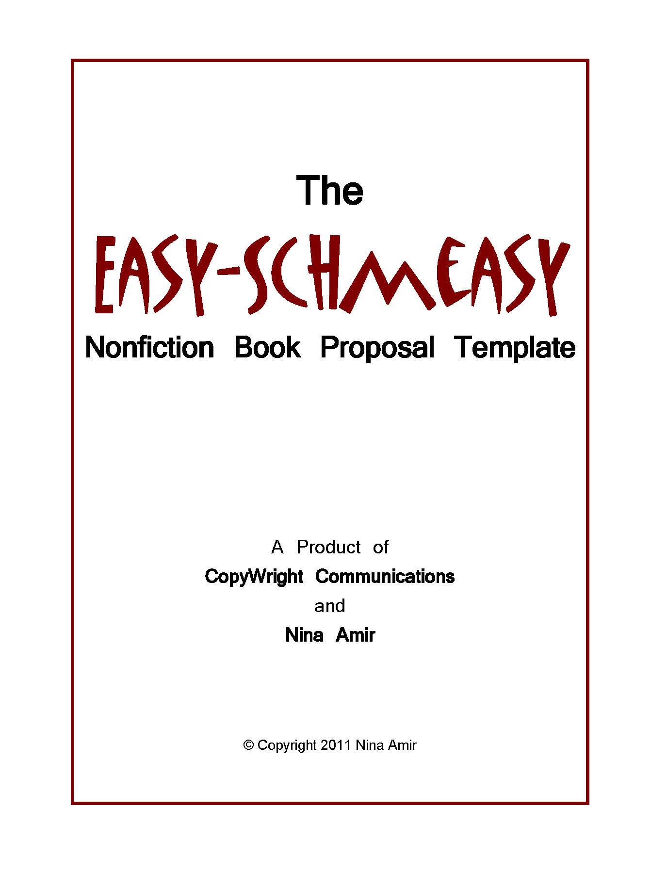 Easy Schmeasy Book Proposal Template   Write Nonfiction NOW!