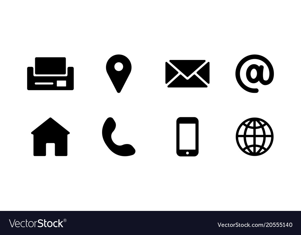 Business card icons Royalty Free Vector Image   VectorStock