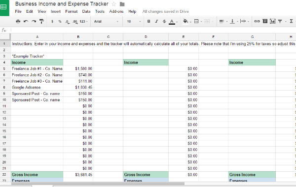 Small Business Expense Tracking Spreadsheet As Google Spreadsheets 