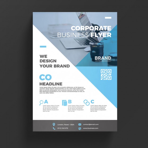 Blue corporate business flyer template PSD file | Free Download