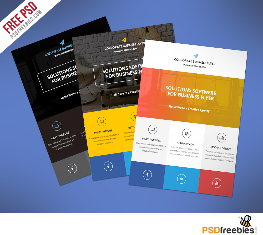 Flat Clean Corporate Business Flyer Free PSD | PSDFreebies.com