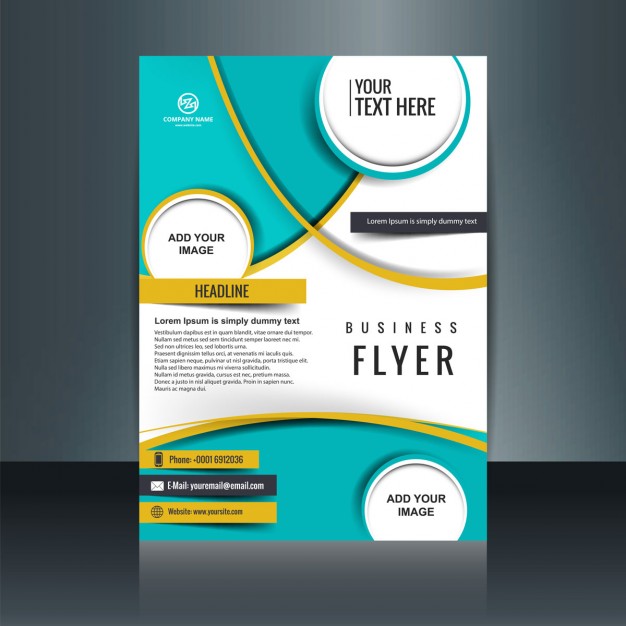 Business flyer template with circular shapes Vector | Free Download