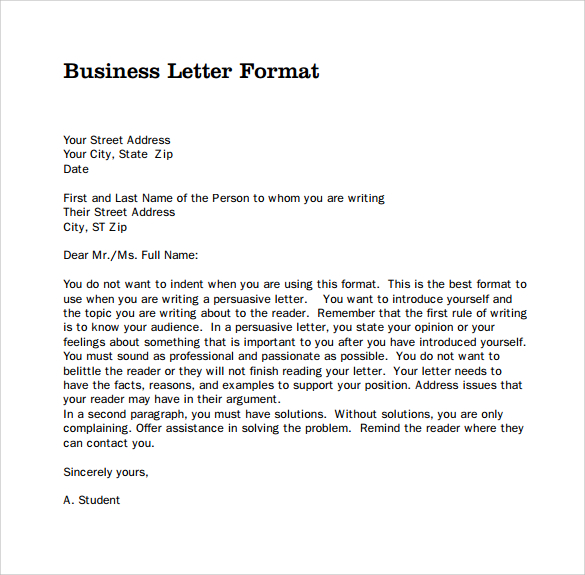 Business Letter Form | Business form templates