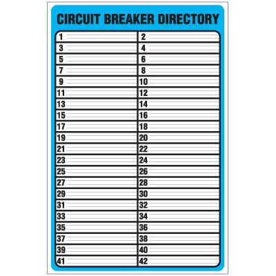 Circuit Breaker Directory Template. | Checklist | Pinterest 