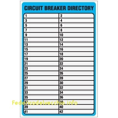 Breaker Box Directory Template   Fill Online, Printable, Fillable 