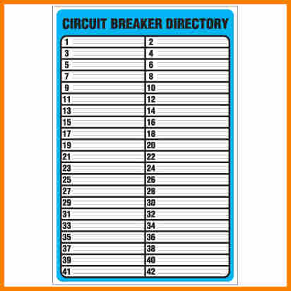 Circuit Breaker Directory Template | beneficialholdings.info
