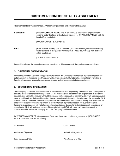 privacy agreement template confidentiality agreement template 