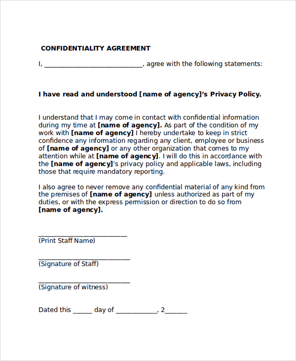 social work confidentiality agreement template confidentiality 