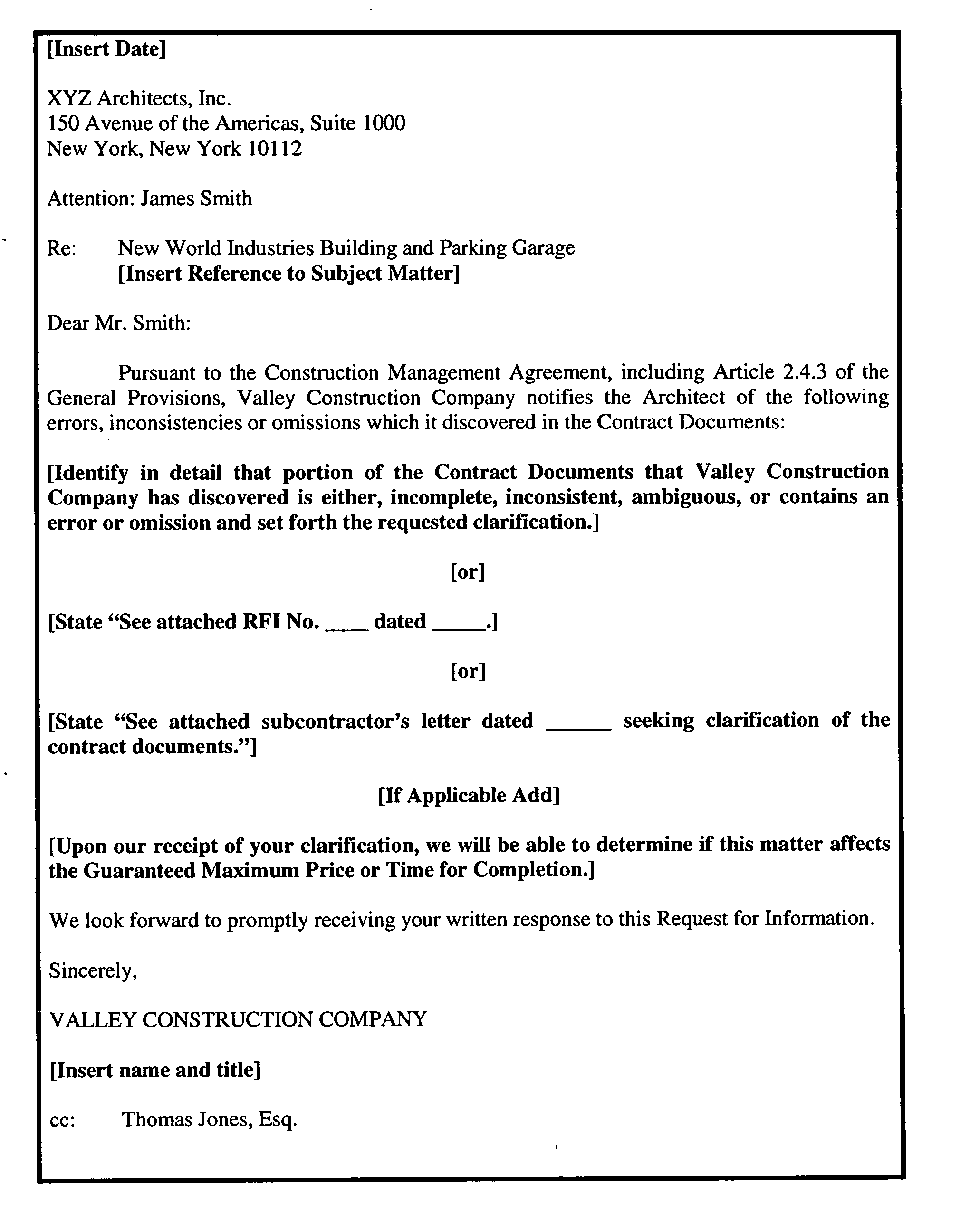 Contract Documents Log Template