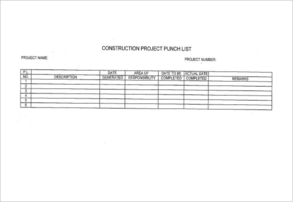 How to Create Construction Punch List Template in Excel, Download 