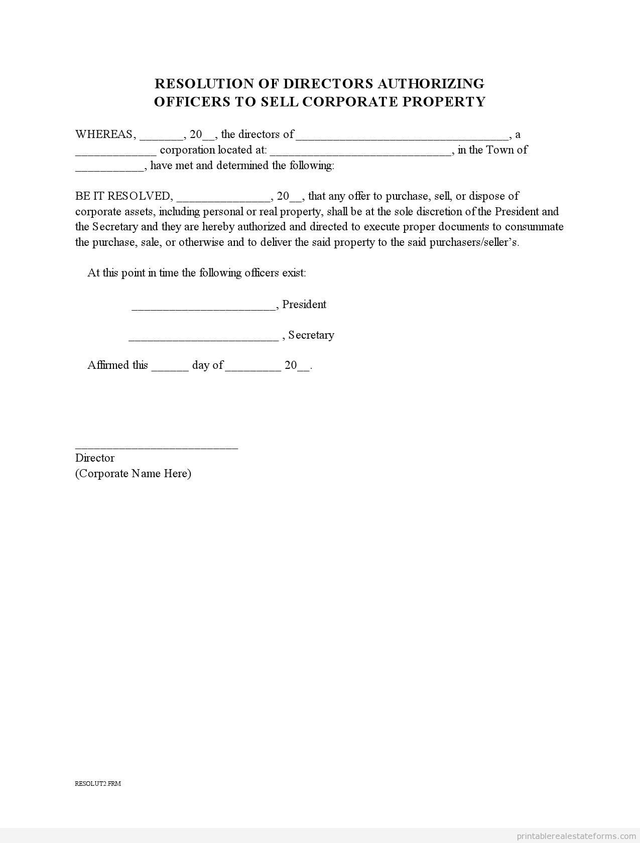 Board Resolution Authorizing the Signing of Checks   Template 