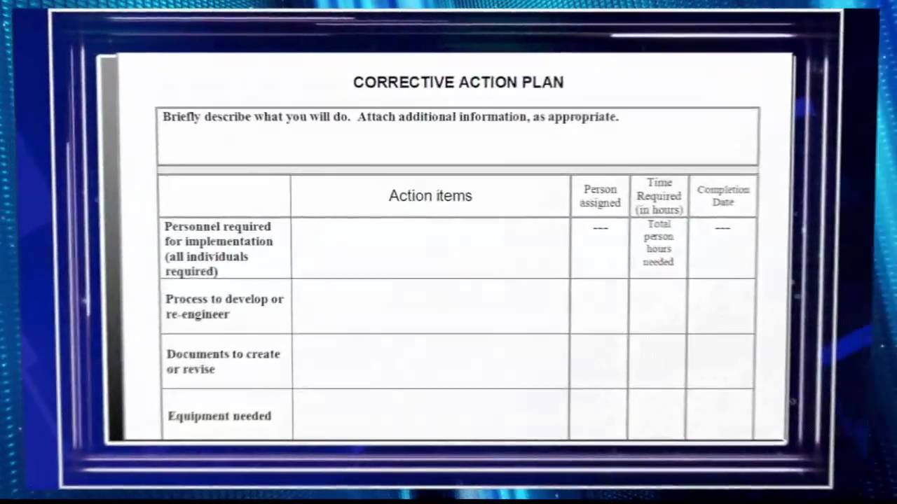 Creating a Corrective Action Plan Video Preview   YouTube