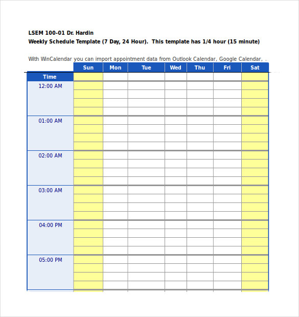 daily calendar template excel daily planner template word 