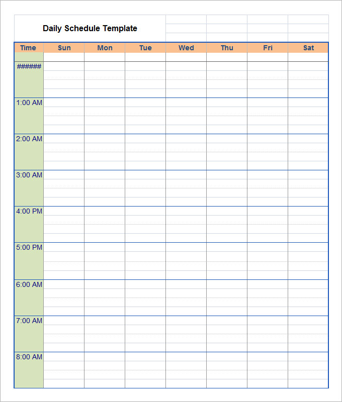 Daily Schedule Template   37+ Free Word, Excel, PDF Documents 