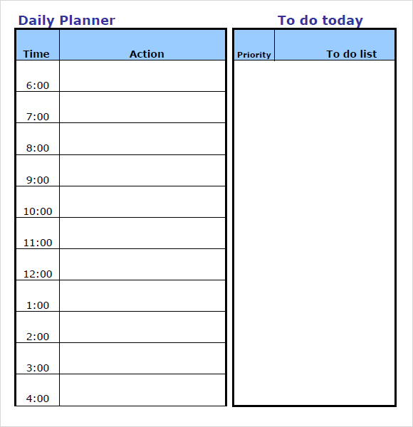 Nice Word Daily Planner And Todo List Planner Template : vlashed