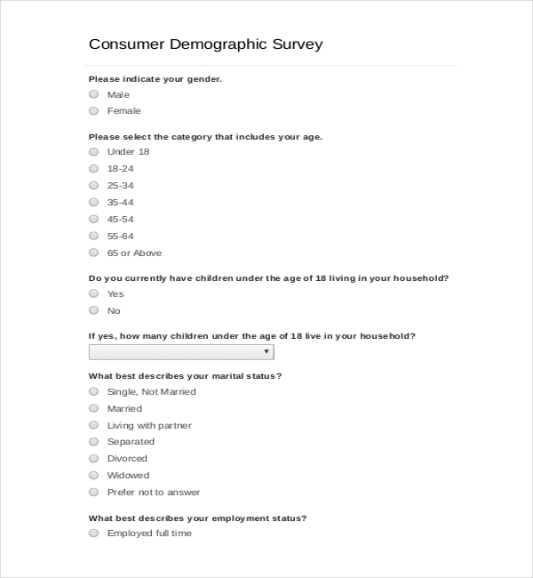Demographic Survey Templates – 8+ Free Word, PDF Documents 
