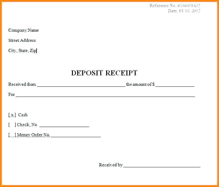 Ideas for Deposit Receipt Template With Template   Wosing.us 
