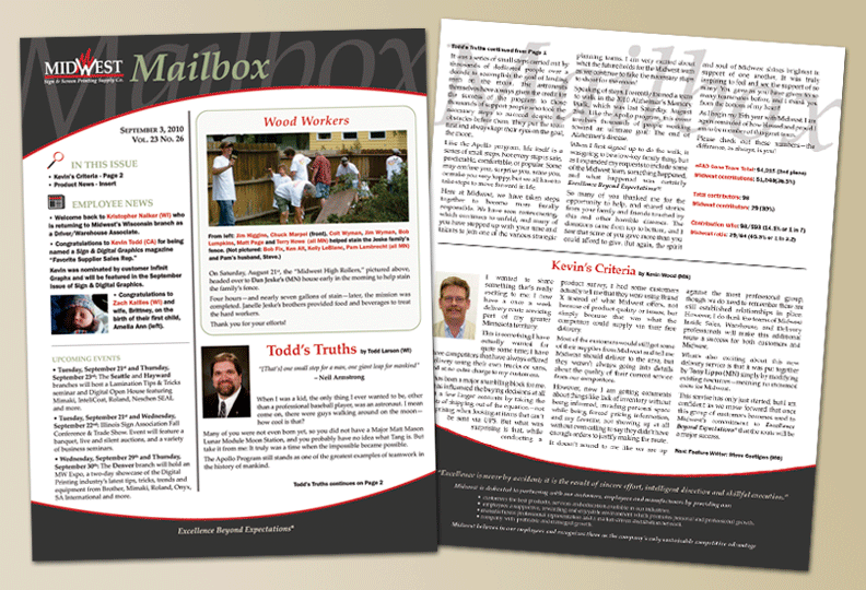 Newsletter Design | image of employee newsletter layout | ideas 