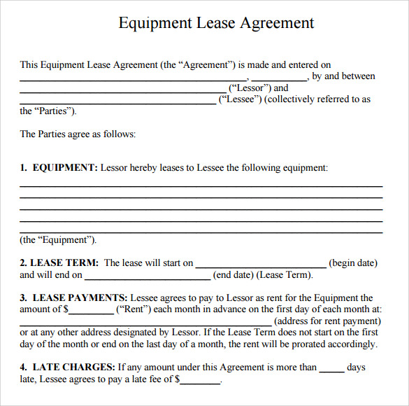 equipment lease agreement template download horse lease agreements 