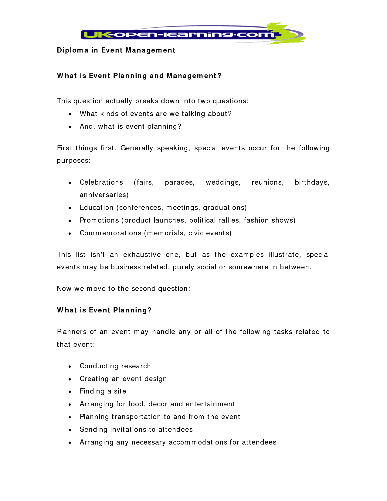 the one page real estate business plan wedding and event planning 