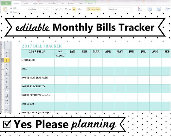 10 Free Bill Tracker Spreadsheet   SampleBusinessResume.