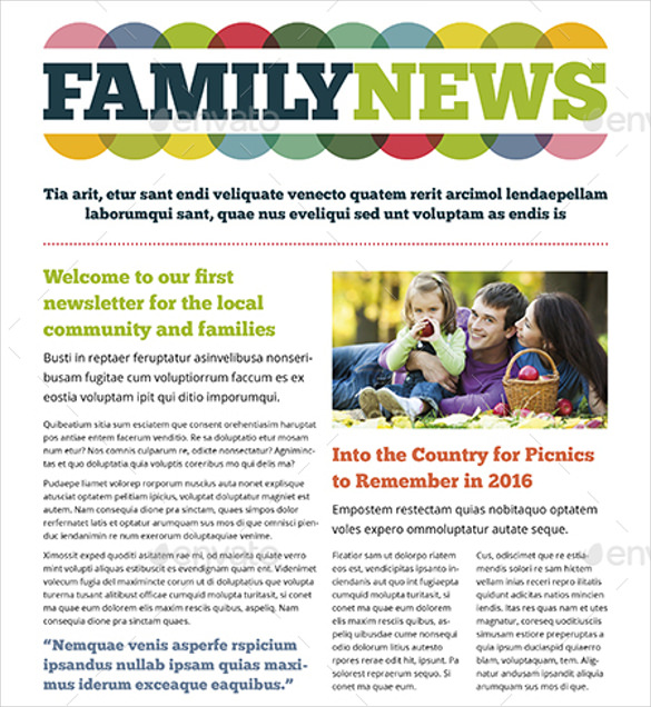 Family Newsletter Template – 10+ Free PSD, PDF Documents Download 