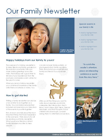 Family Christmas newsletter
