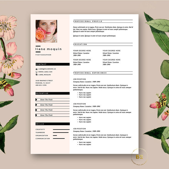 Creative Minimalist Resume Template Modern CV With Free Cover 