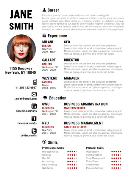 Find The Red Creative Resume Template On cvfolio My Lil with 
