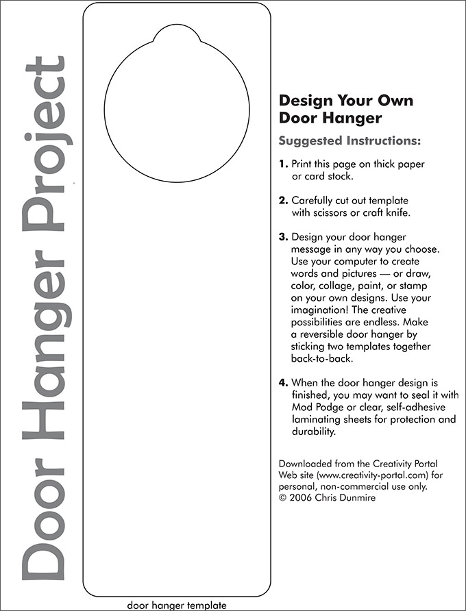 Blank Printable Door Hangers Door Hanger Template Publisher Door 