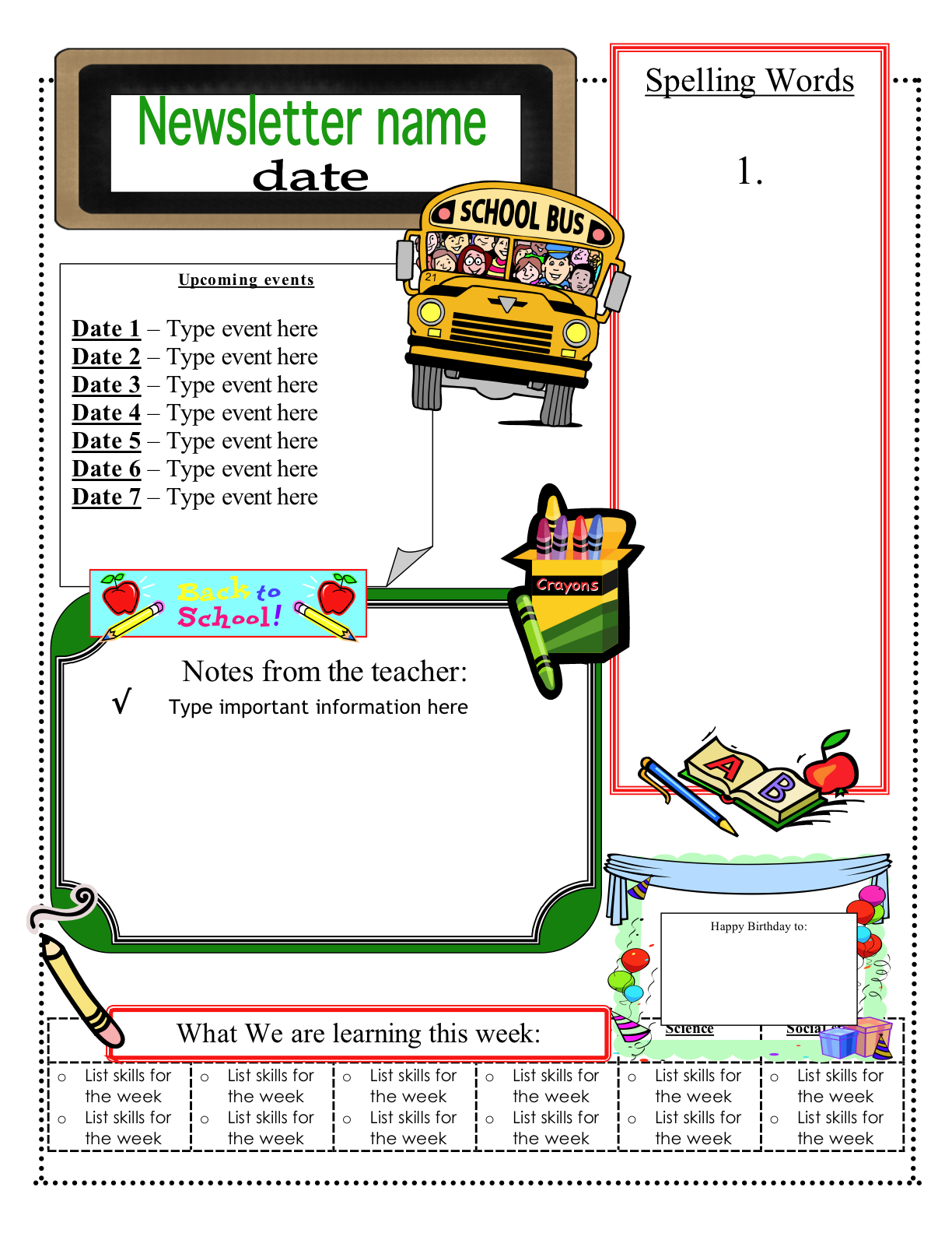 Free School Newsletter Templates For Word Free Newsletter 